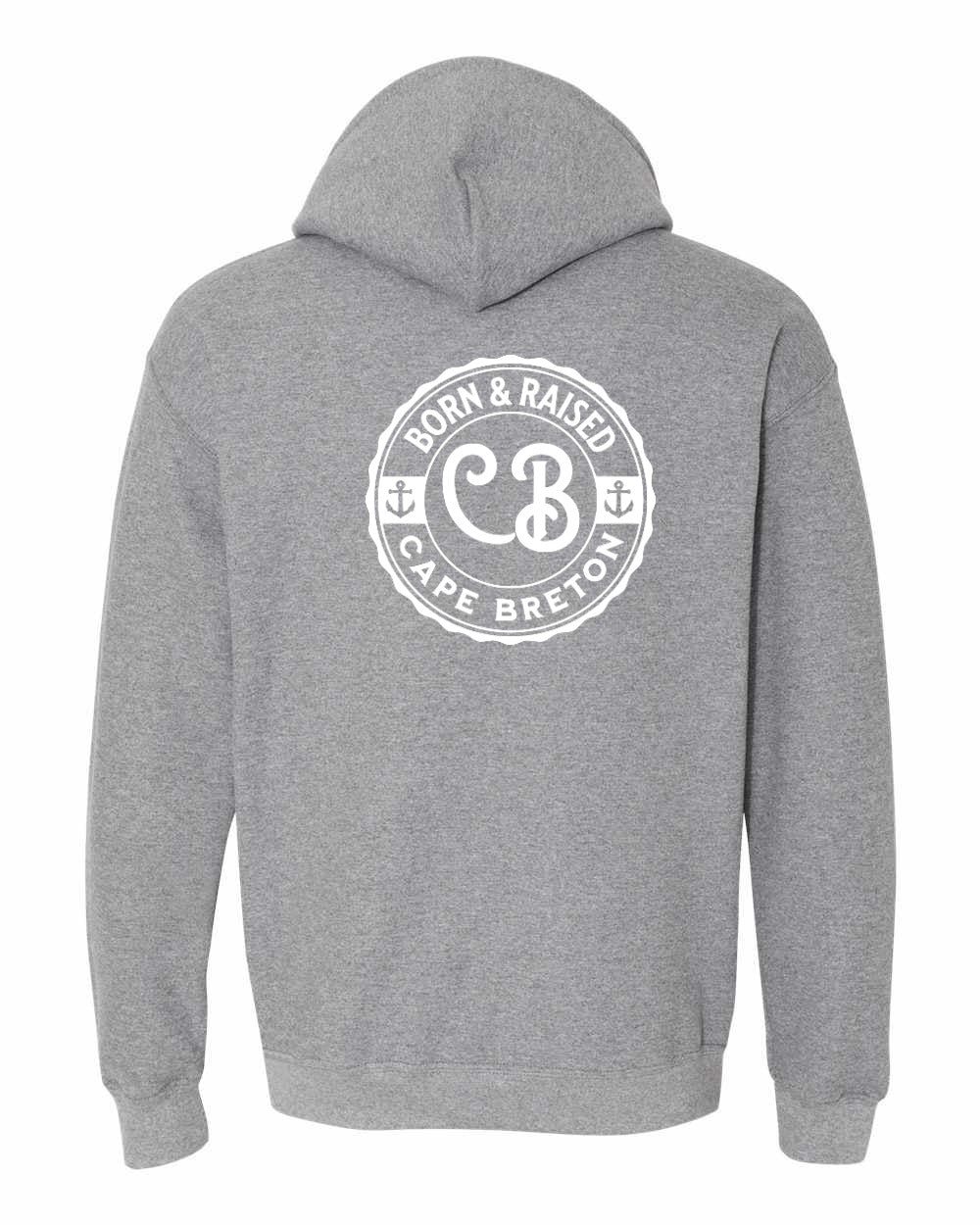 Born & Raised Cape Breton Left Chest and Back Pullover Hoodie