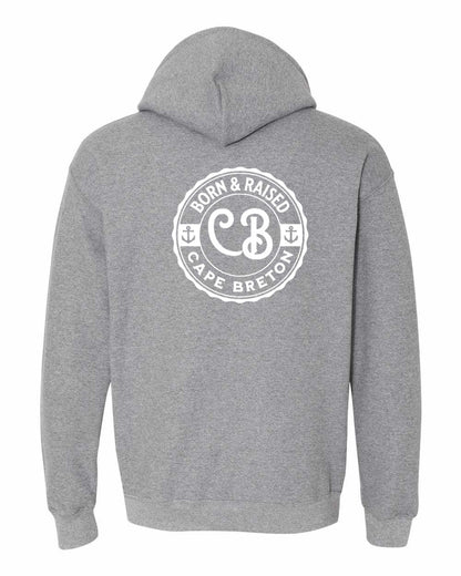 Born & Raised Cape Breton Left Chest and Back Pullover Hoodie