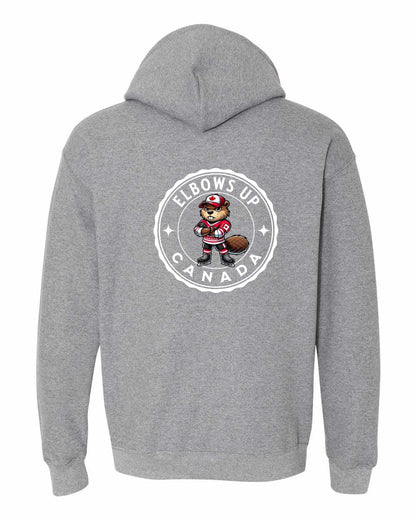 Elbows up Beaver Left Chest and Back Pullover