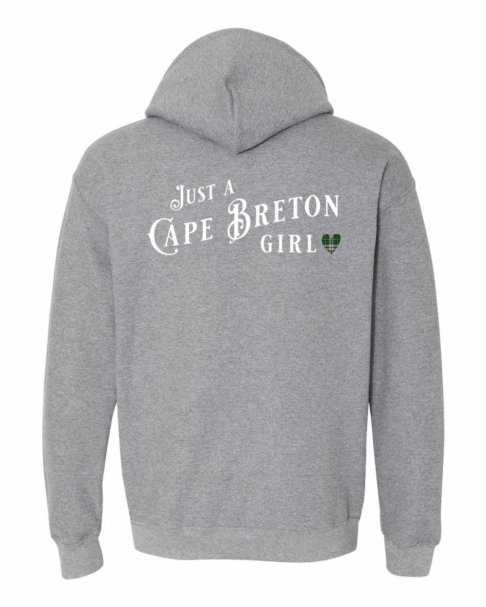 Just a Cape Breton Girl Tartan Left Chest and Back Pullover Hoodie