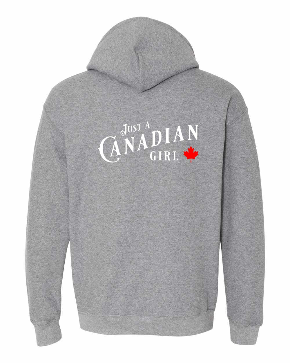 Just a canadian Girl Left Chest and Back Pullover Hoodie - Gildan Canada (sewn Internationally) - Unisex