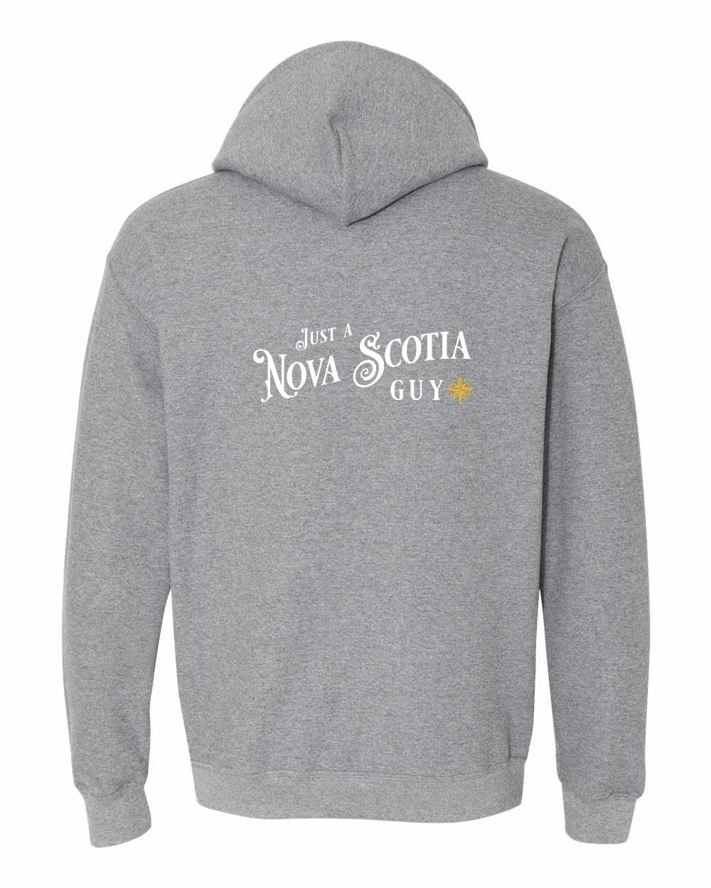 Just a NS Guy Yellow Compass Left Chest and Back Pullover Hoodie - Unisex