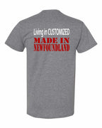 Living in Custom Made in NFLD Left Chest and Back Men's Tee