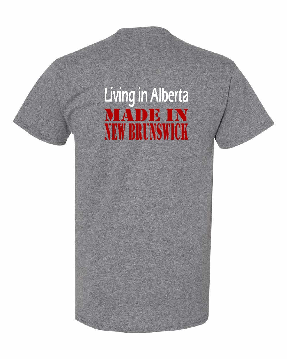 Living Alberta Made in NB Left Chest and Back Men's Tee