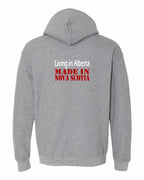 Living Alberta Made in NS Left Chest and Back Pullover Hoodie - Unisex
