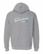 Living the NFLD Life blue Left Chest and Back Pullover Hoodie - Unisex
