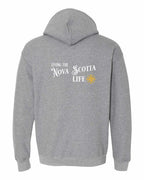 Living the NS Life yellow Left Chest and Back Pullover Hoodie - Unisex