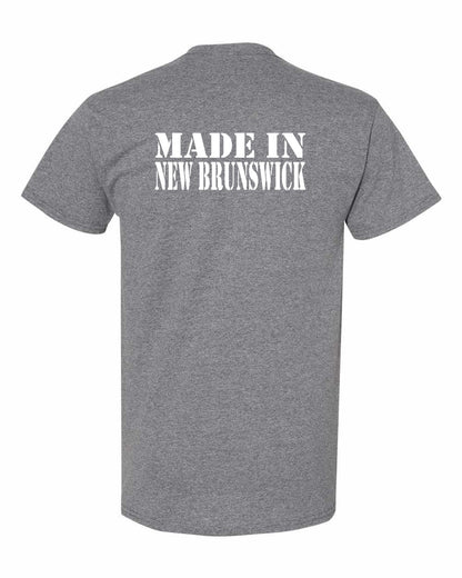 Made In New Brunswick ( White Lettering) Left Chest and Back Men's Tee