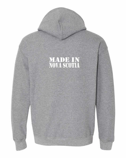 Made In NS ( White Lettering) Left Chest and Back pullover