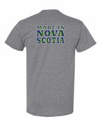 Made In NS ( Tartan Lettering) Left Chest and Back Men's tee