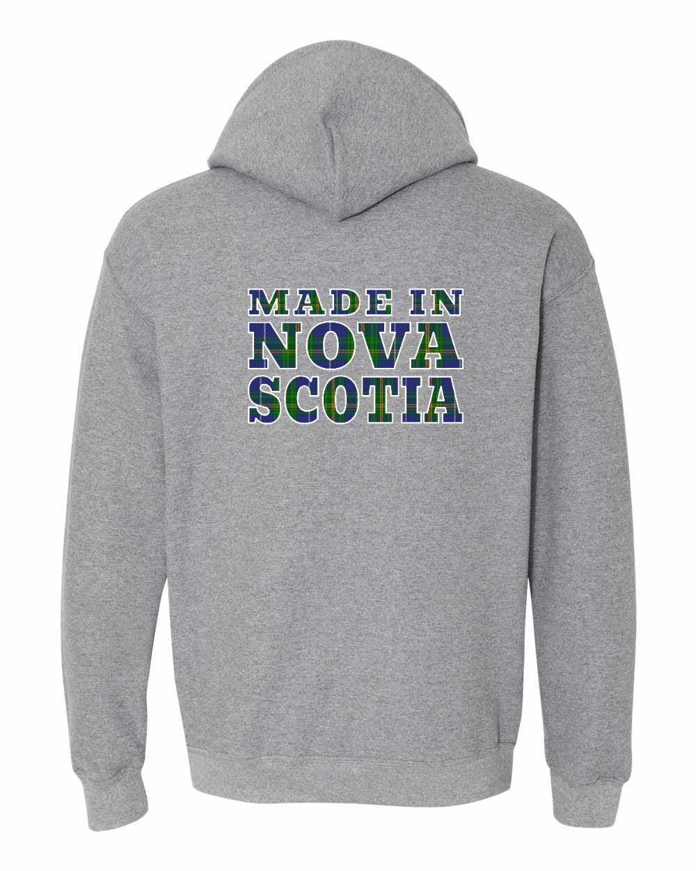 Made In NS ( Tartan Lettering) Left Chest and Back Pullover Hoodie - Unisex