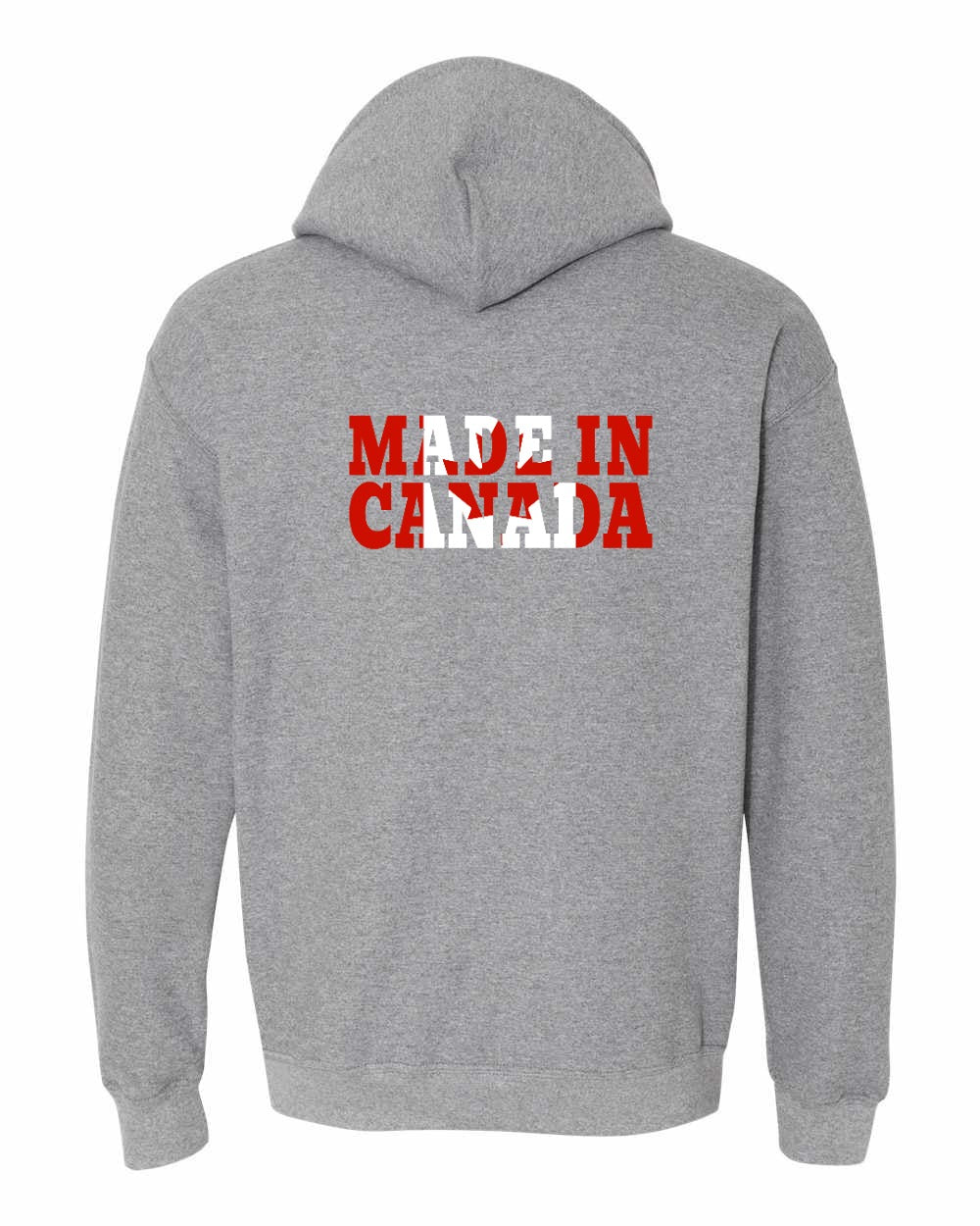 Made in Canada Flag Background Left Chest and Back Pullover Hoodie - Gildan Canada (sewn Internationally) - Unisex