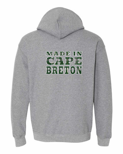 Made In Cape Breton Tartan Left Chest and Back Pullover Hoodie