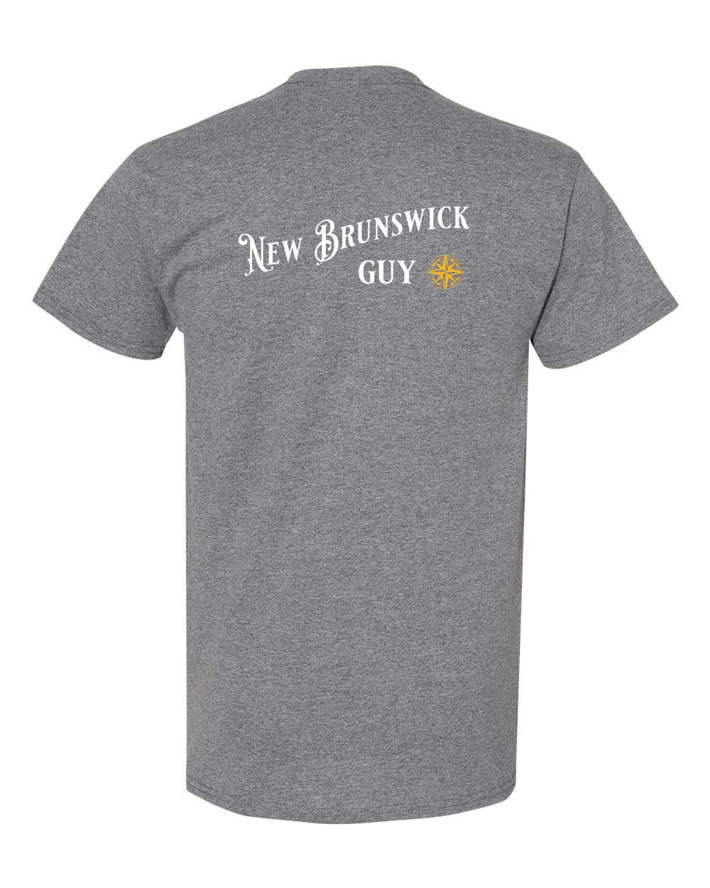 New Brunswick Guy yellow Left Chest and Back Men's Tee