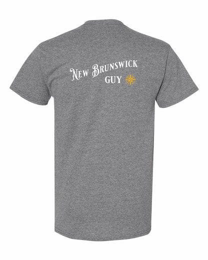 New Brunswick Guy yellow Left Chest and Back Men's Tee