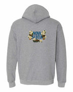 NS Flowers Left Chest and Back Pullover Hoodie - Unisex