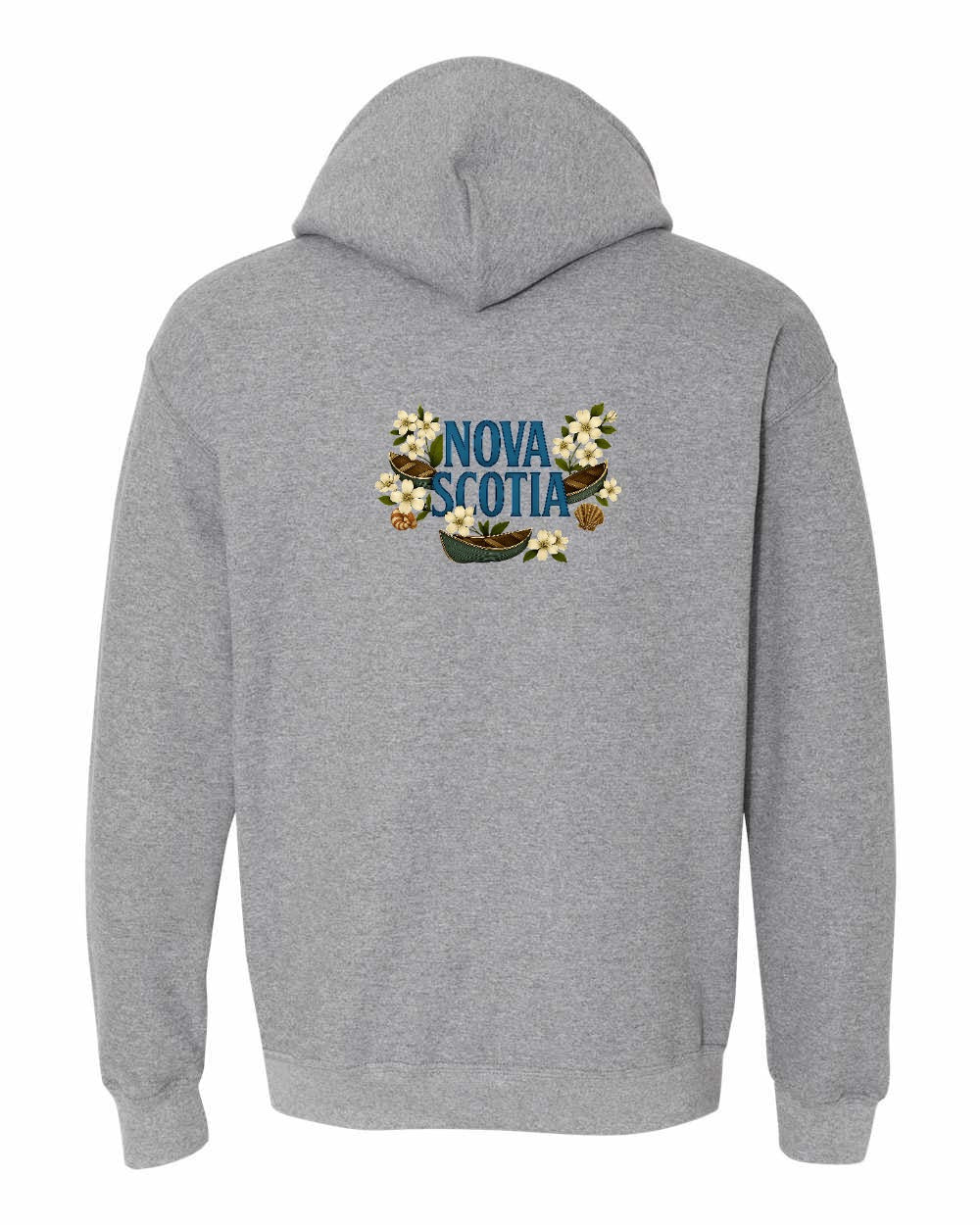 NS Flowers Left Chest and Back Pullover Hoodie - Unisex
