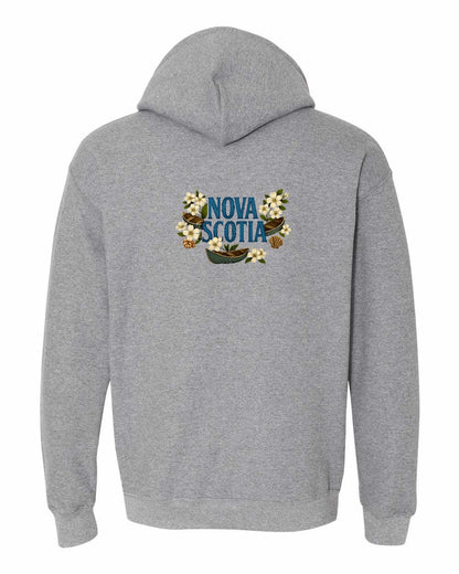 Nova Scotia Flowers Left Chest and Back pullover