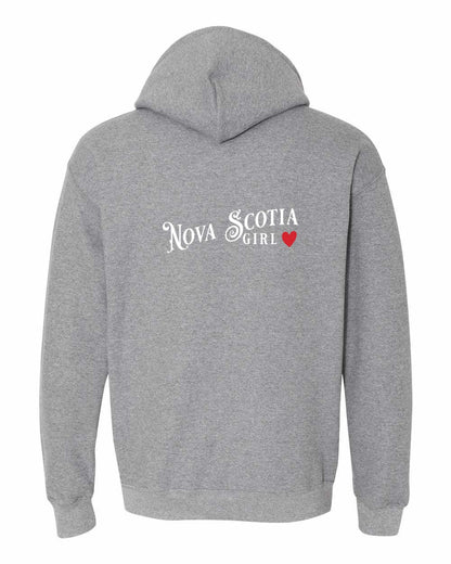 Nova Scotia Girl Red Heart Left Chest and Back pullover