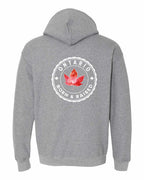 Born and Raised Ontario Left Chest and Back Pullover Hoodie - Gildan Canada (sewn Internationally) - Unisex