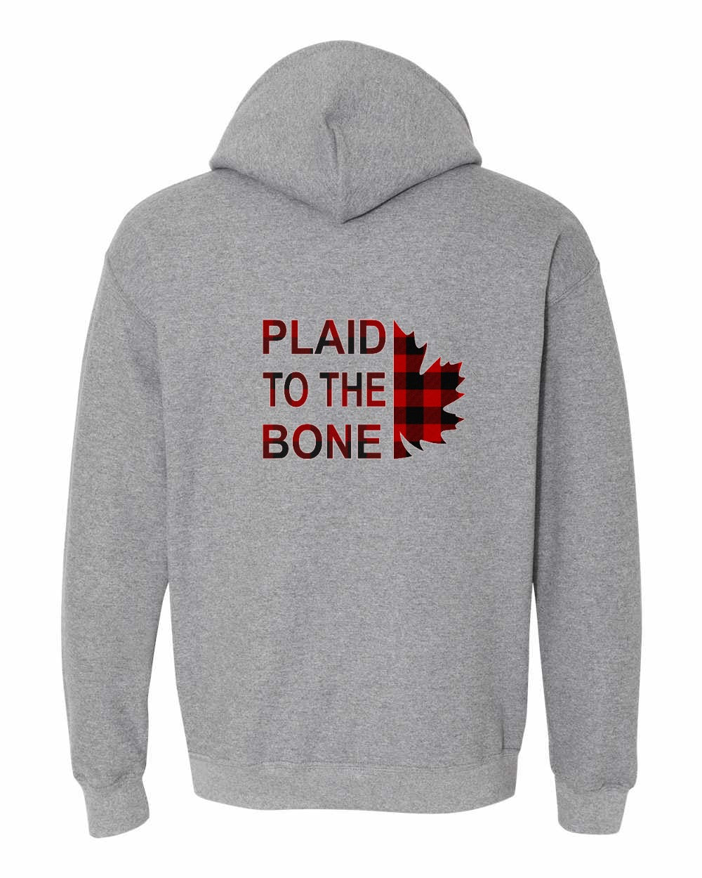Plaid to the Bone Stacked Leaf Left Chest and Back Pullover Hoodie - Gildan Canada (sewn Internationally) - Unisex