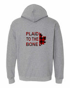 Plaid to the Bone Stacked Leaf Left Chest and Back Pullover Hoodie - Gildan Canada (sewn Internationally) - Unisex