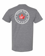 Proud to Be Canadian Leaf Left Chest & Back Men's Tee - Gildan Canada (sewn Internationally)