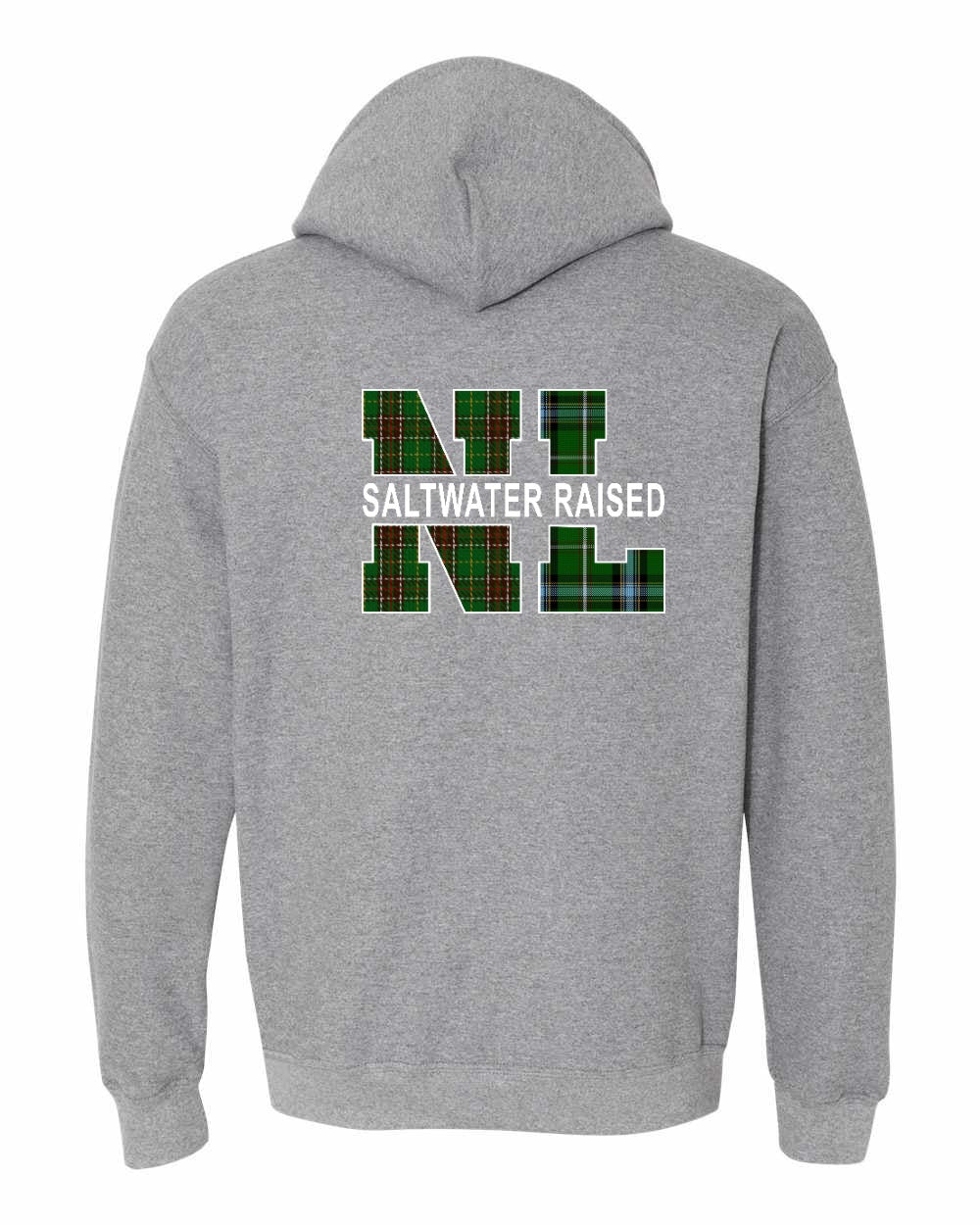 NFLD and Labrador Saltwater Raised Left Chest and Back Pullover Hoodie - Unisex