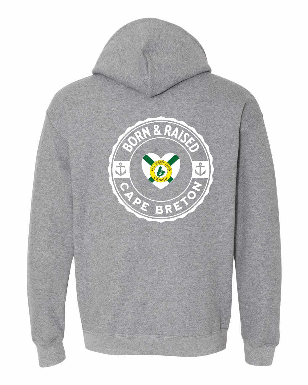 Born and Raised CB Heart Flag Left Chest & Back Pullover Hoodie - Unisex