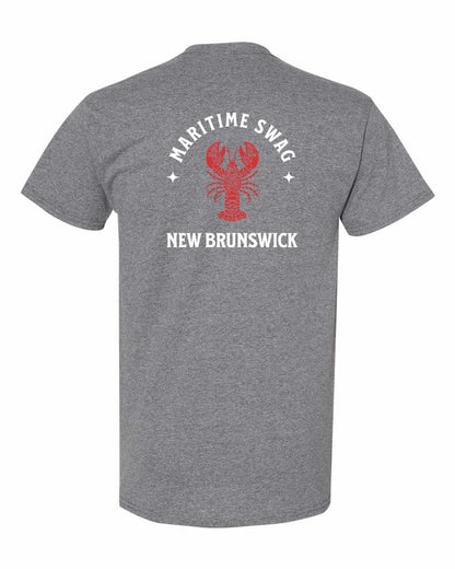 NB New Brunswick Mandala Red Lobster Left Chest and Back Men's Tee