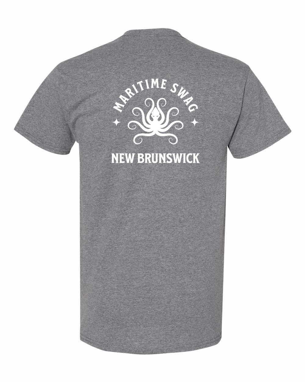 NB New Brunswick Octopus Left Chest and Back Men's Tee