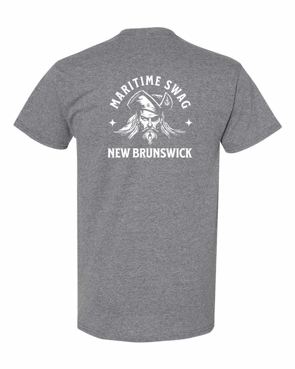 NB New Brunswick Pirate Left Chest and Back Men's Tee