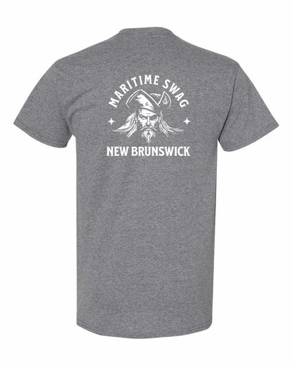 NB New Brunswick Pirate Left Chest and Back Men's Tee