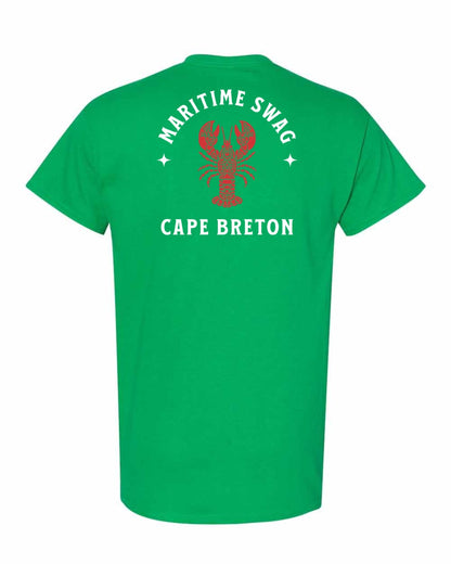 Maritime Swag Cape Breton Mandala Red Lobster Left Chest and Back Men's Tee