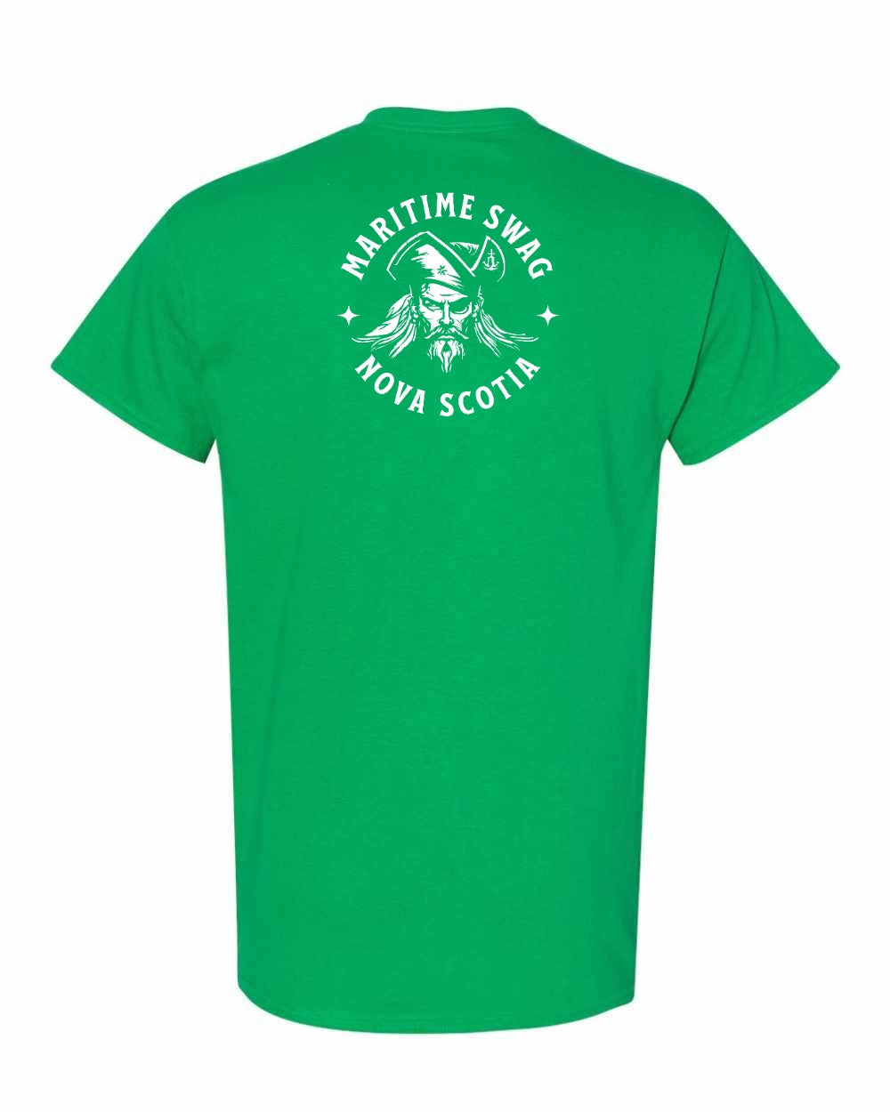 Maritime Swag Nova Scotia Pirate Left Chest and Back mens-tee