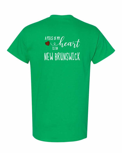 A piece of My heart in New Brunswick (Tartan Heart) Left Chest and Back Men's Tee