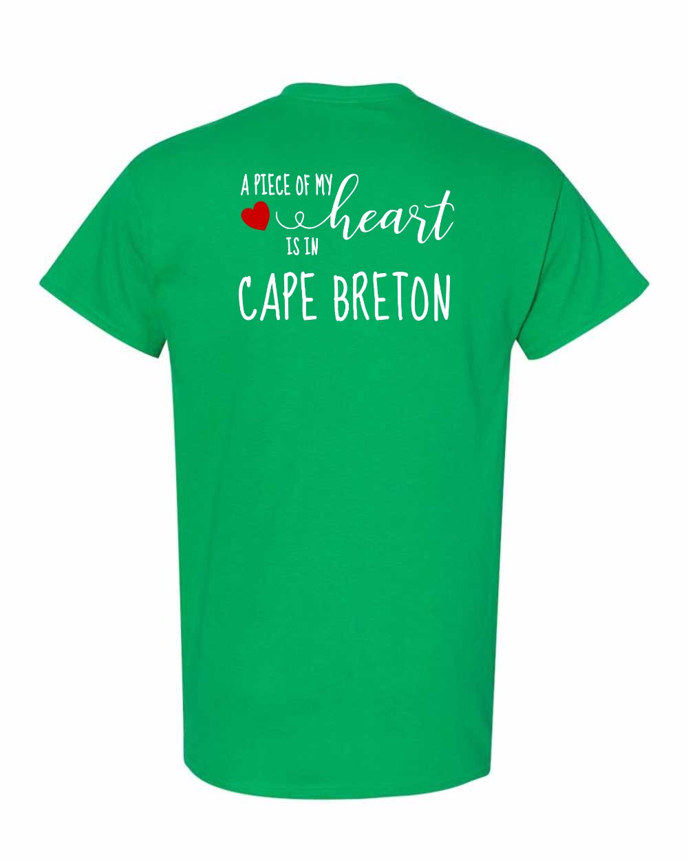 A piece of My heart in Cape Breton (Red Heart) Left Chest and Back Men's Tee