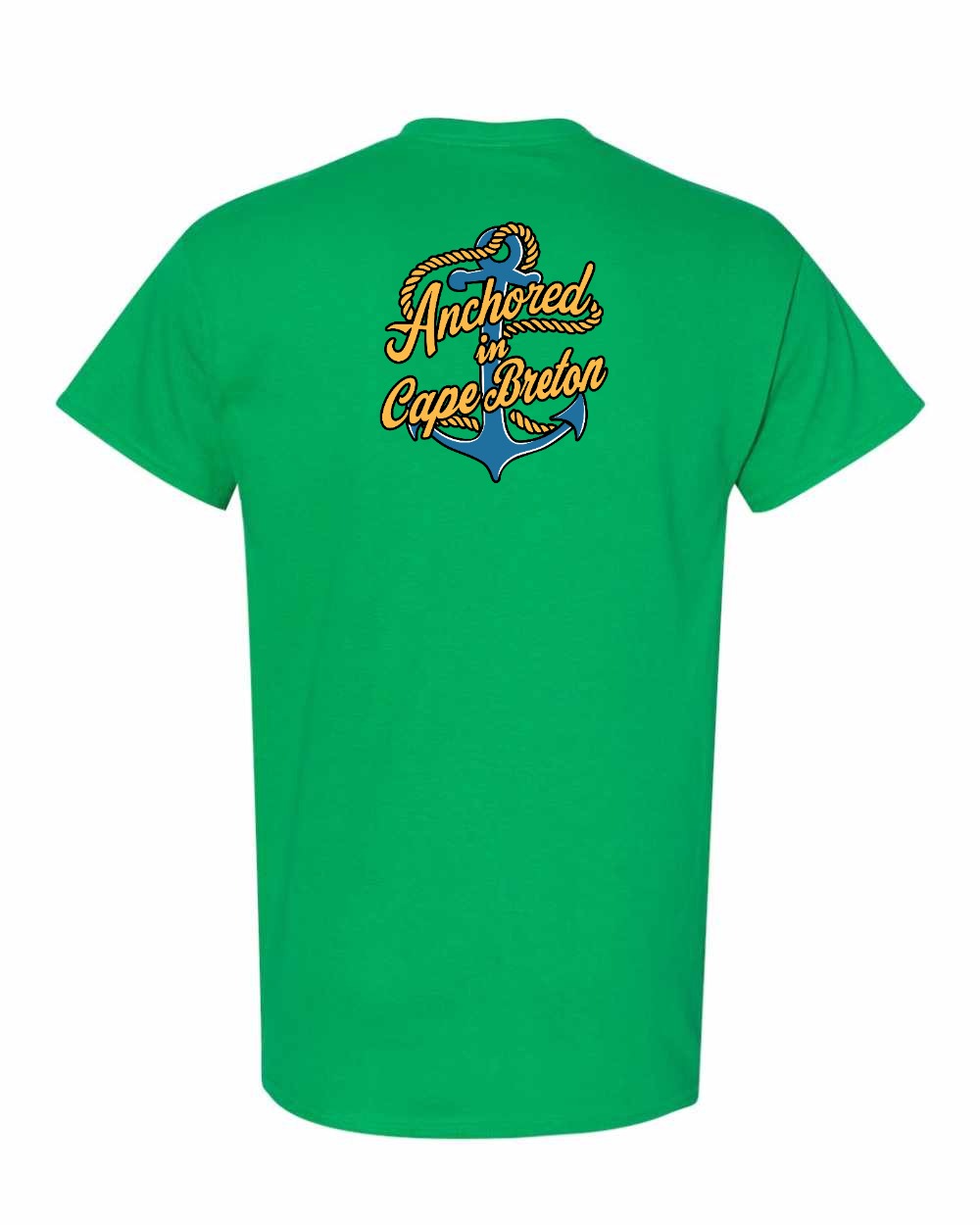 Anchored in Cape Breton (New Design) Left Chest and Back Men's Tee