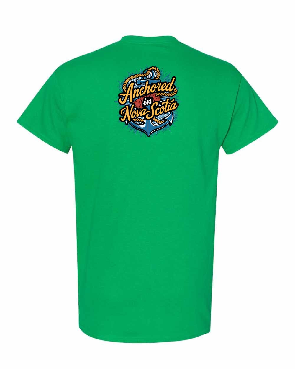 Anchored In Nova Scotia (Old Design) Left Chest and Back mens-tee