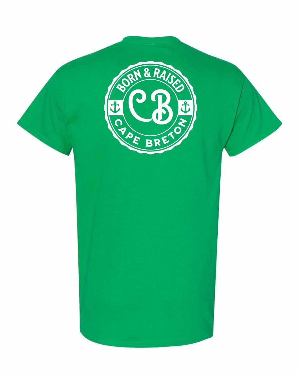Born & Raised Cape Breton Left Chest and Back Men's Tee
