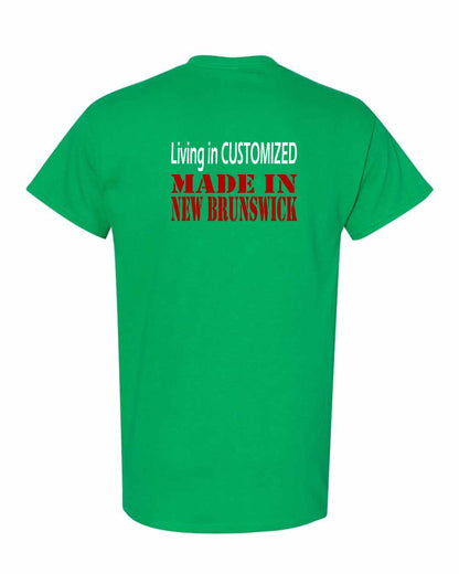 Living in Custom Made in New Brunswick Left Chest and Back Men's Tee