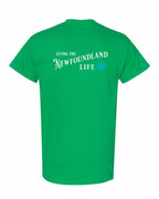 Living the NFLD Life blue Left Chest and Back Men's Tee