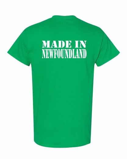Made In Newfoundland ( White Lettering) Left Chest and Back Men's Tee