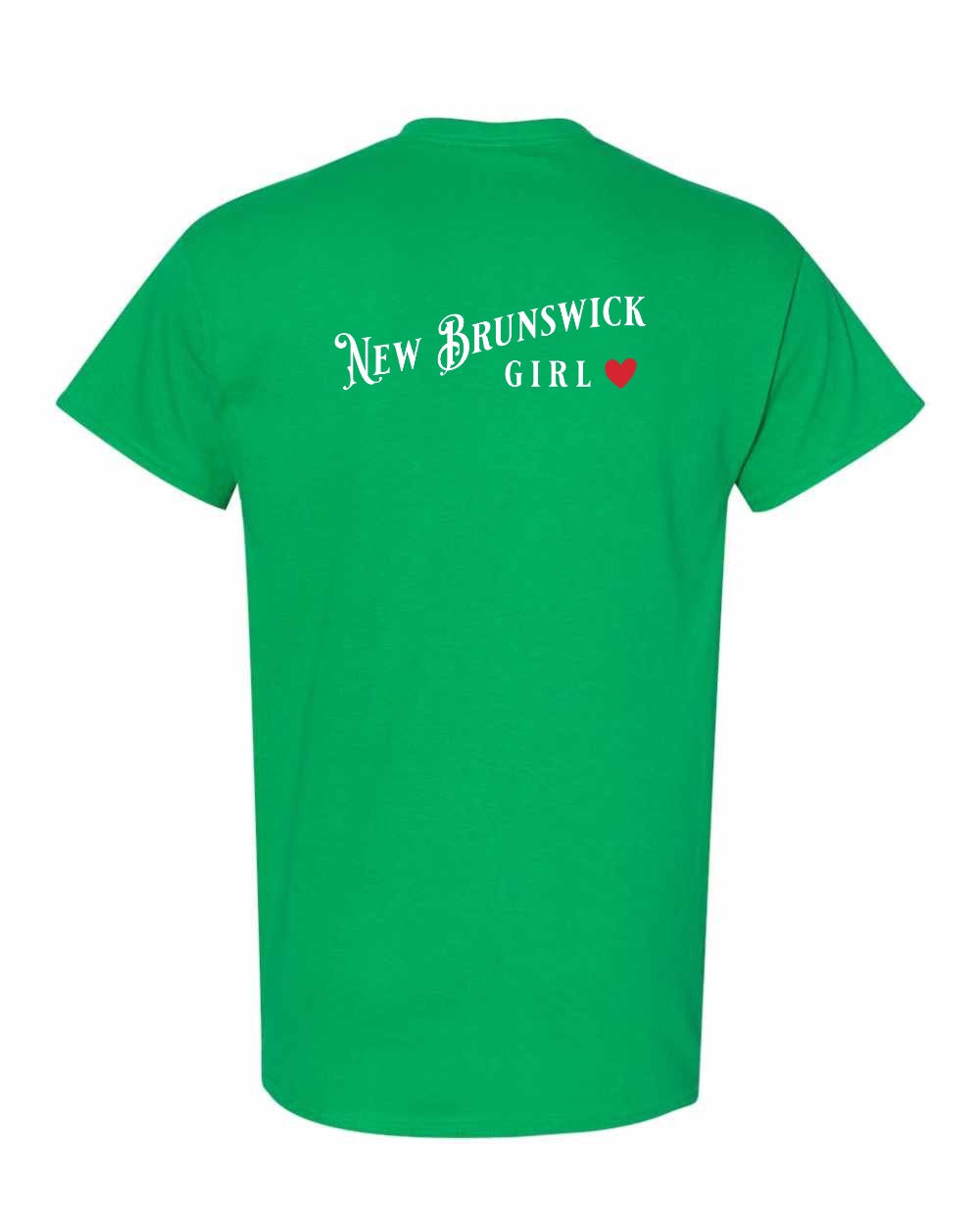 New Brunswick Girl Red Heart Left Chest and Back Men's Tee
