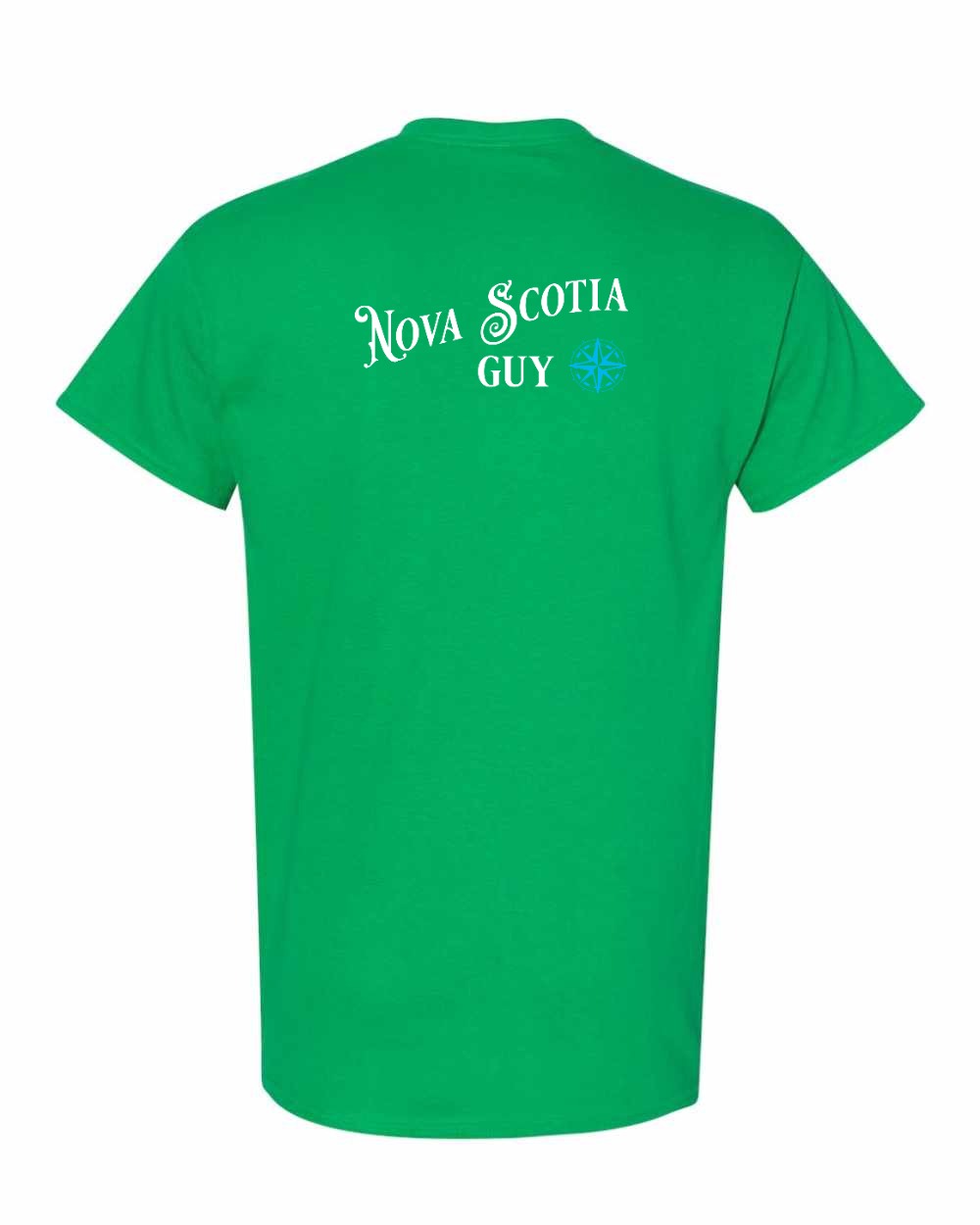Nova Scotia Guy blue Left Chest and Back mens-tee