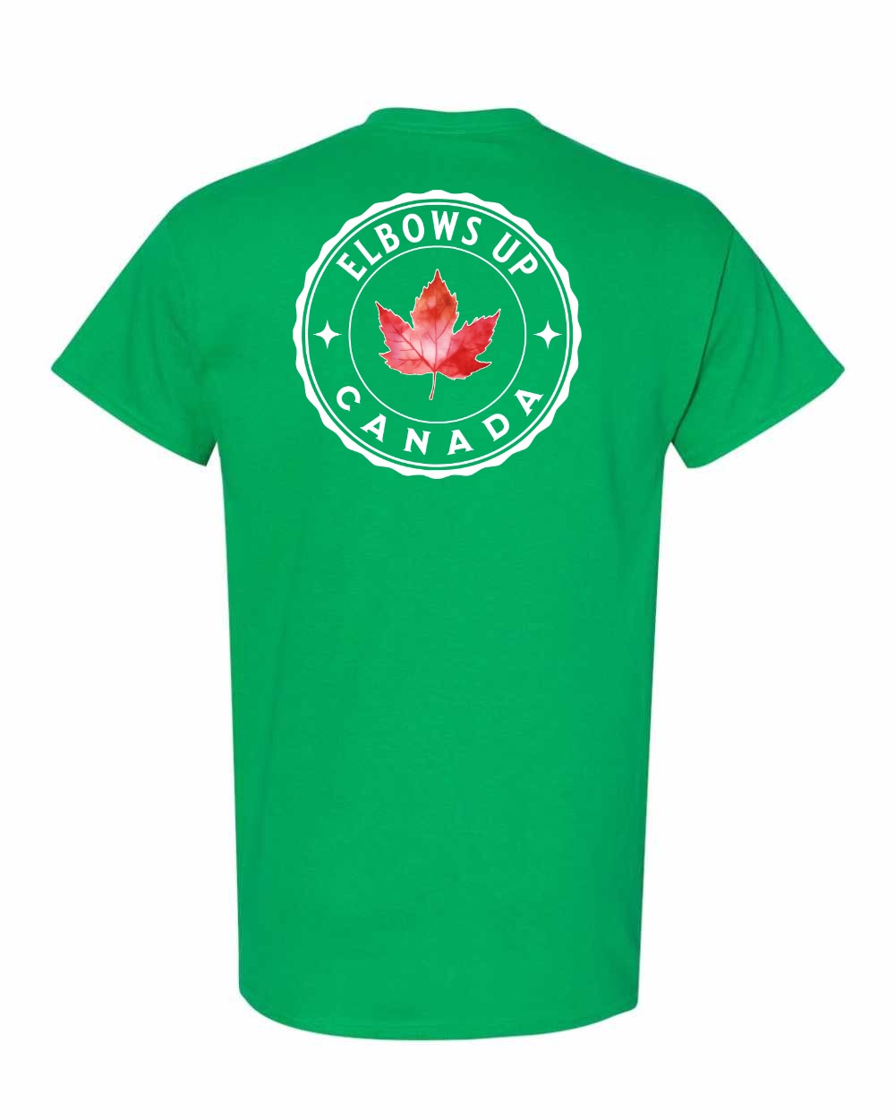 Elbows up Leaf Left Chest & Back Men's Tee - Gildan Canada (sewn Internationally)