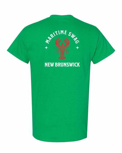 NB New Brunswick Mandala Red Lobster Left Chest and Back Men's Tee