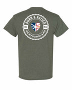 Born and Raised NFLD Heart Flag Left Chest & Back Men's Tee