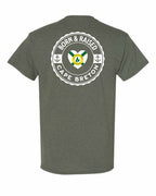 Born and Raised CB Heart Flag Left Chest & Back Men's Tee