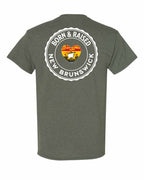 Born and Raised NB Heart Flag Left Chest & Back Men's Tee